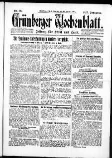 Gr&uuml;nberger Wochenblatt: Zeitung f&uuml;r Stadt und Land, No. 18. ( 22. Januar 1932)