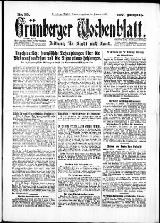 Gr&uuml;nberger Wochenblatt: Zeitung f&uuml;r Stadt und Land, No. 23. ( 28. Januar 1932)