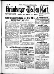 Gr&uuml;nberger Wochenblatt: Zeitung f&uuml;r Stadt und Land, No. 24. ( 29. Januar 1932)