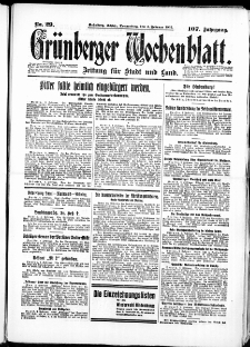 Gr&uuml;nberger Wochenblatt: Zeitung f&uuml;r Stadt und Land, No. 29. ( 4. Februar 1932)