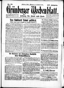 Grünberger Wochenblatt: Zeitung für Stadt und Land, No. 40. ( 17. Februar 1932)