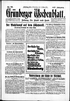Grünberger Wochenblatt: Zeitung für Stadt und Land, No. 59. ( 10. März 1932)