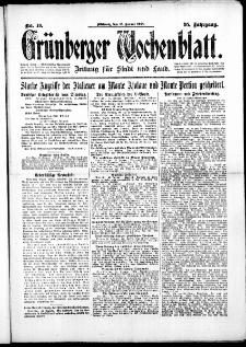 Grünberger Wochenblatt: Zeitung für Stadt und Land, No. 13. (16. Januar 1918)