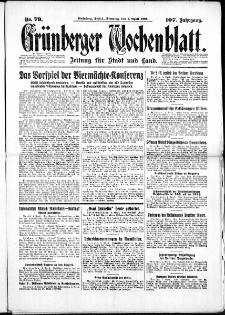 Gr&uuml;nberger Wochenblatt: Zeitung f&uuml;r Stadt und Land, No. 79. ( 5. April 1932)