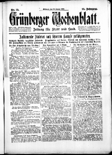 Grünberger Wochenblatt: Zeitung für Stadt und Land, No. 25. (30. Januar 1918)