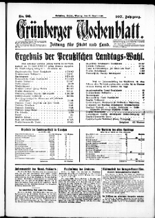Grünberger Wochenblatt: Zeitung für Stadt und Land, No. 96. ( 25. April 1932)