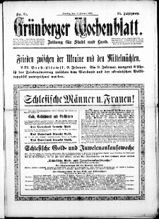 Gr&uuml;nberger Wochenblatt: Zeitung f&uuml;r Stadt und Land, No. 35. (10. Februar 1918)
