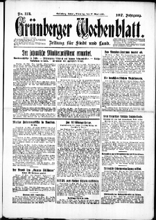 Grünberger Wochenblatt: Zeitung für Stadt und Land, No. 113. ( 17. Mai 1932)