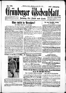 Gr&uuml;nberger Wochenblatt: Zeitung f&uuml;r Stadt und Land, No. 119. ( 24. Mai 1932)