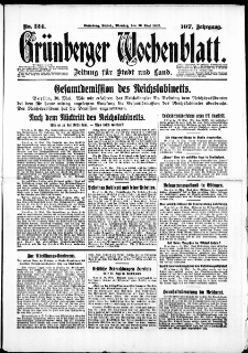 Grünberger Wochenblatt: Zeitung für Stadt und Land, No. 124. ( 30. Mai 1932)