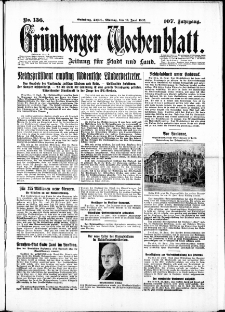 Grünberger Wochenblatt: Zeitung für Stadt und Land, No. 136. ( 13. Juni 1932)
