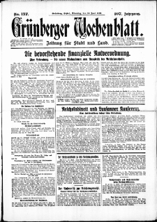 Grünberger Wochenblatt: Zeitung für Stadt und Land, No. 137. ( 14. Juni 1932)