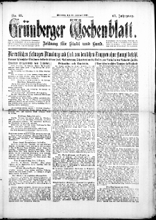 Grünberger Wochenblatt: Zeitung für Stadt und Land, No. 43. (20. Februar 1918)