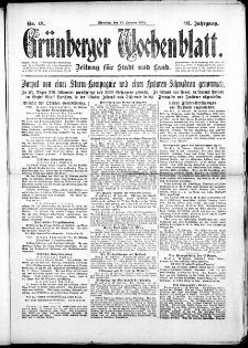 Gr&uuml;nberger Wochenblatt: Zeitung f&uuml;r Stadt und Land, No. 48. (26. Februar 1918)