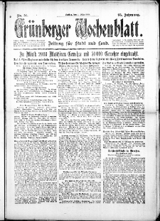 Grünberger Wochenblatt: Zeitung für Stadt und Land, No. 51. (1. März 1918)