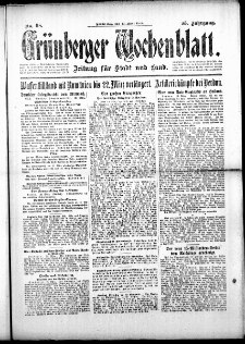 Grünberger Wochenblatt: Zeitung für Stadt und Land, No. 68. (21. März 1918)