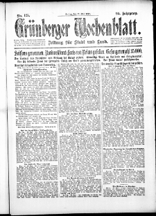 Grünberger Wochenblatt: Zeitung für Stadt und Land, No. 125. (31. Mai 1918)
