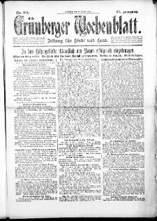 Grünberger Wochenblatt: Zeitung für Stadt und Land, No. 134. (11. Juni 1918)