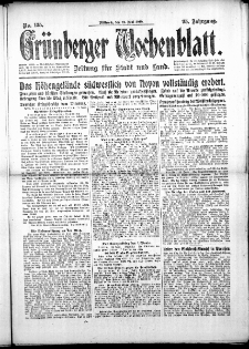 Grünberger Wochenblatt: Zeitung für Stadt und Land, No. 135. (12. Juni 1918)