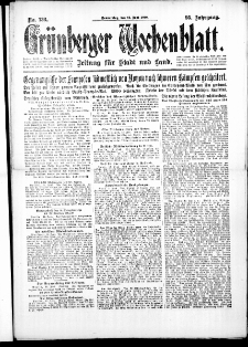 Grünberger Wochenblatt: Zeitung für Stadt und Land, No. 136. (13. Juni 1918)