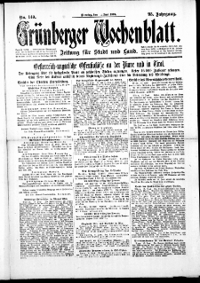 Gr&uuml;nberger Wochenblatt: Zeitung f&uuml;r Stadt und Land, No. 140. (18. Juni 1918)