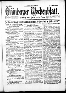 Grünberger Wochenblatt: Zeitung für Stadt und Land, No. 146. (25. Juni 1918)