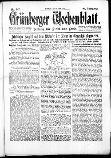 Grünberger Wochenblatt: Zeitung für Stadt und Land, No. 147. (26. Juni 1918)