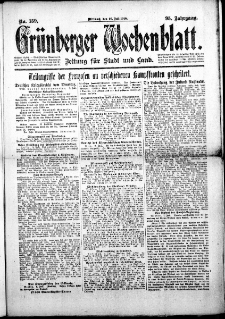 Grünberger Wochenblatt: Zeitung für Stadt und Land, No. 159. (10. Juli 1918)