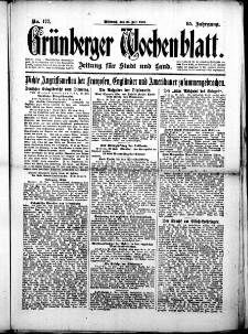 Grünberger Wochenblatt: Zeitung für Stadt und Land, No. 177. (31. Juli 1918)