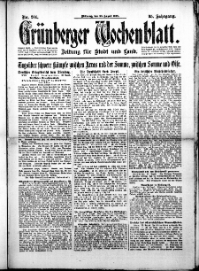 Grünberger Wochenblatt: Zeitung für Stadt und Land, No. 201. (28. August 1918)