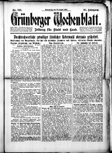Grünberger Wochenblatt: Zeitung für Stadt und Land, No. 202. (29. August 1918)