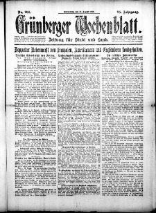 Grünberger Wochenblatt: Zeitung für Stadt und Land, No. 204. (31. August 1918)