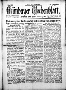 Grünberger Wochenblatt: Zeitung für Stadt und Land, No. 205. (1. September 1918)