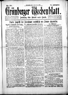 Grünberger Wochenblatt: Zeitung für Stadt und Land, No. 210. (7. September 1918)