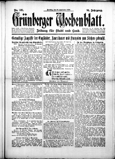 Grünberger Wochenblatt: Zeitung für Stadt und Land, No. 229. (29. September 1918)