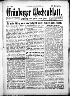 Grünberger Wochenblatt: Zeitung für Stadt und Land, No. 232. (3. Oktober 1918)