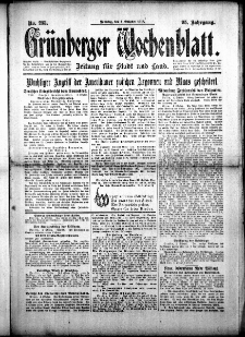 Grünberger Wochenblatt: Zeitung für Stadt und Land, No. 235. (6. Oktober 1918)