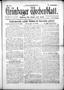 Grünberger Wochenblatt: Zeitung für Stadt und Land, No. 241. (13. Oktober 1918)