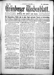 Grünberger Wochenblatt: Zeitung für Stadt und Land, No. 245. (18. Oktober 1918)
