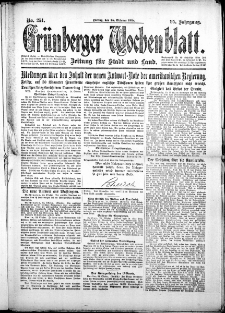 Grünberger Wochenblatt: Zeitung für Stadt und Land, No. 251. (25. Oktober 1918)