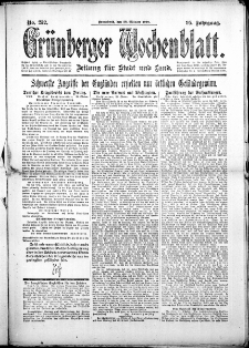 Grünberger Wochenblatt: Zeitung für Stadt und Land, No. 252. (26. Oktober 1918)