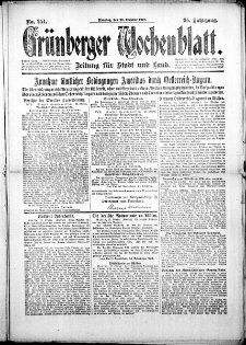 Grünberger Wochenblatt: Zeitung für Stadt und Land, No. 254. (29. Oktober 1918)