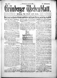 Grünberger Wochenblatt: Zeitung für Stadt und Land, No. 260. (5. November 1918)