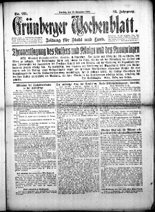 Grünberger Wochenblatt: Zeitung für Stadt und Land, No. 265. (10. November 1918)