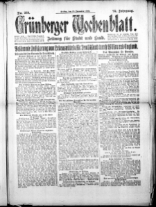 Grünberger Wochenblatt: Zeitung für Stadt und Land, No. 269. (15. November 1918)