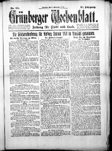 Grünberger Wochenblatt: Zeitung für Stadt und Land, No. 271. (17. November 1918)