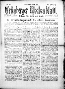Grünberger Wochenblatt: Zeitung für Stadt und Land, No. 287. (7. Dezember 1918)