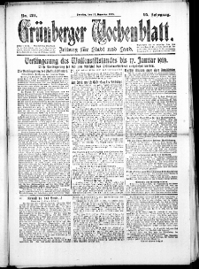 Gr&uuml;nberger Wochenblatt: Zeitung f&uuml;r Stadt und Land, No. 294. (15. Dezember 1918)