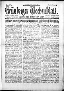 Gr&uuml;nberger Wochenblatt: Zeitung f&uuml;r Stadt und Land, No. 299. (21. Dezember 1918)