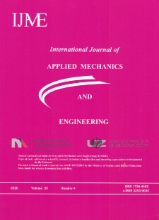 International Journal of Applied Mechanics and Engineering (IJAME), volume 25, number 4 (2020) - Contents